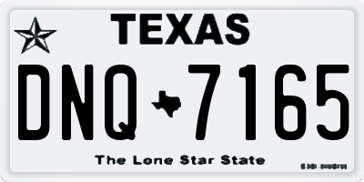 TX license plate DNQ7165