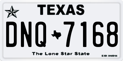 TX license plate DNQ7168
