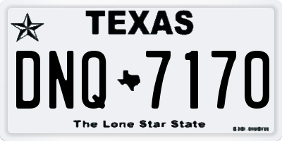 TX license plate DNQ7170
