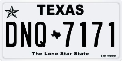 TX license plate DNQ7171