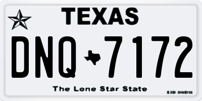 TX license plate DNQ7172