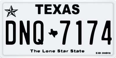 TX license plate DNQ7174