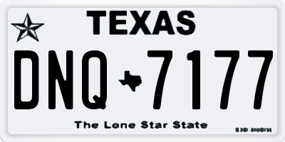 TX license plate DNQ7177