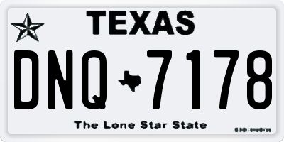 TX license plate DNQ7178