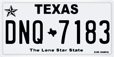 TX license plate DNQ7183