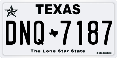 TX license plate DNQ7187