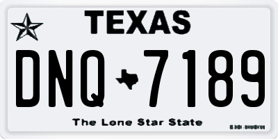 TX license plate DNQ7189
