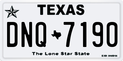 TX license plate DNQ7190