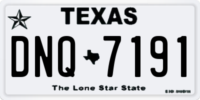 TX license plate DNQ7191