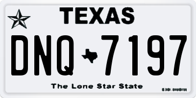 TX license plate DNQ7197