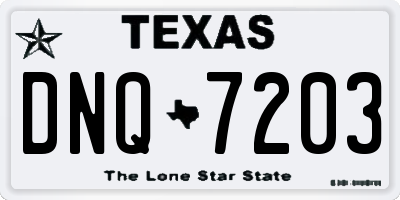 TX license plate DNQ7203