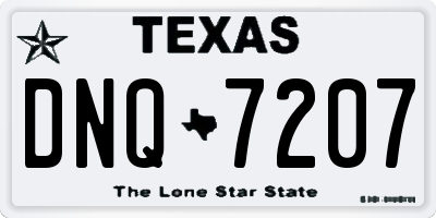 TX license plate DNQ7207