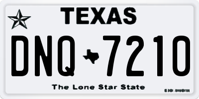 TX license plate DNQ7210