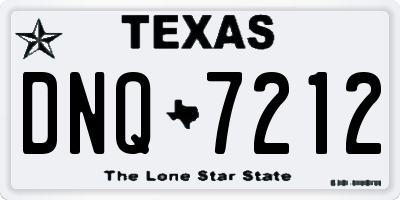 TX license plate DNQ7212