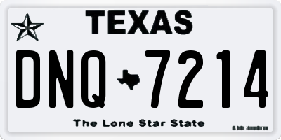 TX license plate DNQ7214