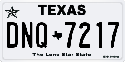 TX license plate DNQ7217
