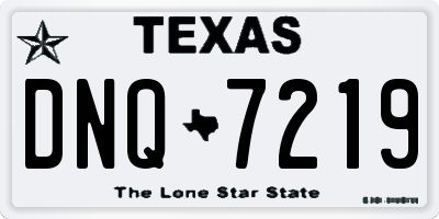 TX license plate DNQ7219