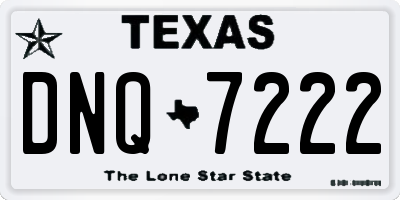 TX license plate DNQ7222