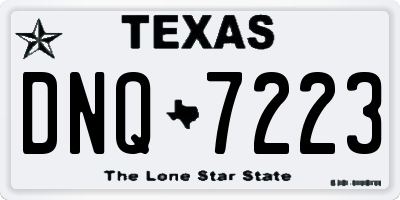 TX license plate DNQ7223