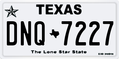 TX license plate DNQ7227