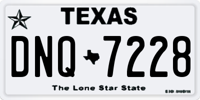 TX license plate DNQ7228