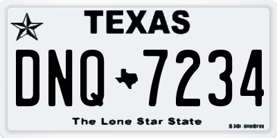 TX license plate DNQ7234
