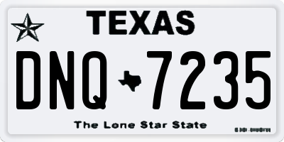 TX license plate DNQ7235