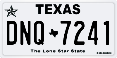 TX license plate DNQ7241