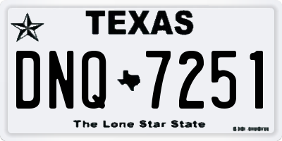 TX license plate DNQ7251