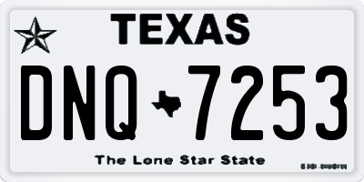 TX license plate DNQ7253