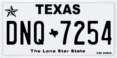 TX license plate DNQ7254