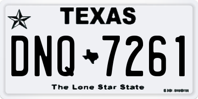 TX license plate DNQ7261