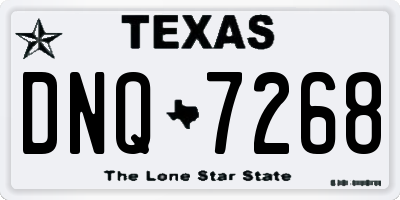 TX license plate DNQ7268