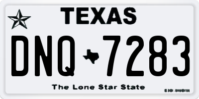 TX license plate DNQ7283