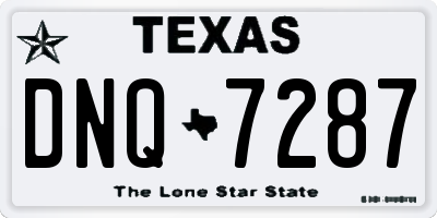 TX license plate DNQ7287