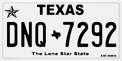 TX license plate DNQ7292