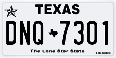 TX license plate DNQ7301