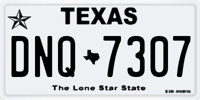 TX license plate DNQ7307