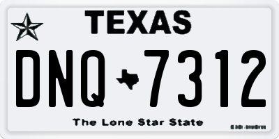 TX license plate DNQ7312