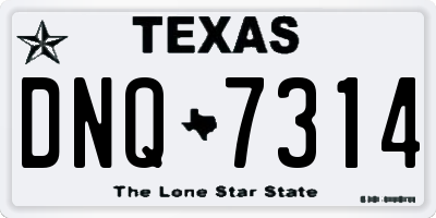 TX license plate DNQ7314