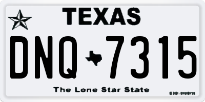 TX license plate DNQ7315