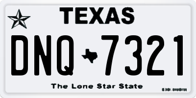TX license plate DNQ7321