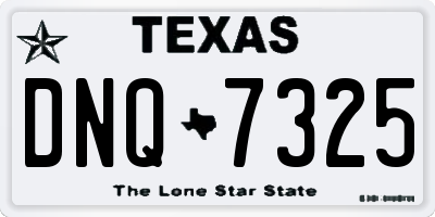 TX license plate DNQ7325