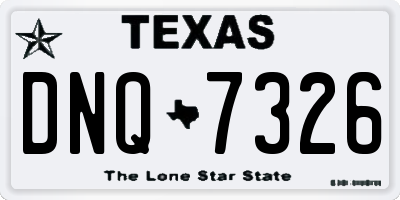 TX license plate DNQ7326