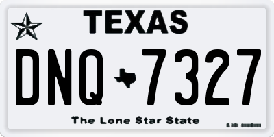 TX license plate DNQ7327