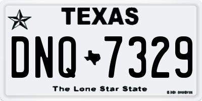 TX license plate DNQ7329