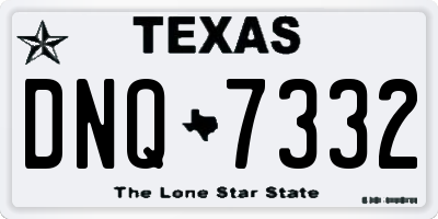 TX license plate DNQ7332