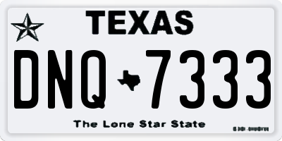 TX license plate DNQ7333