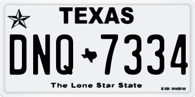 TX license plate DNQ7334