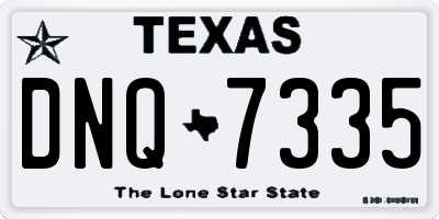 TX license plate DNQ7335
